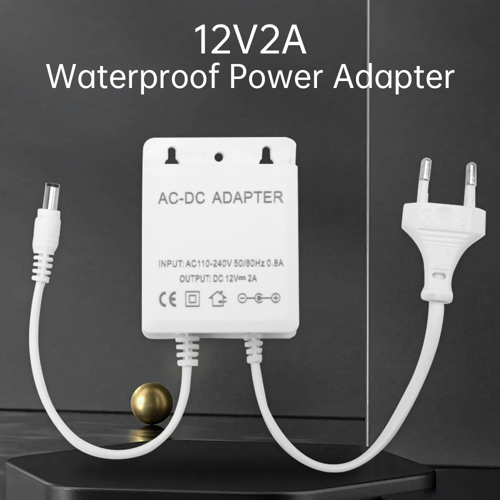 Outdoor Power Adapter - DC12V 2A Adaptor Steker UE Keamanan