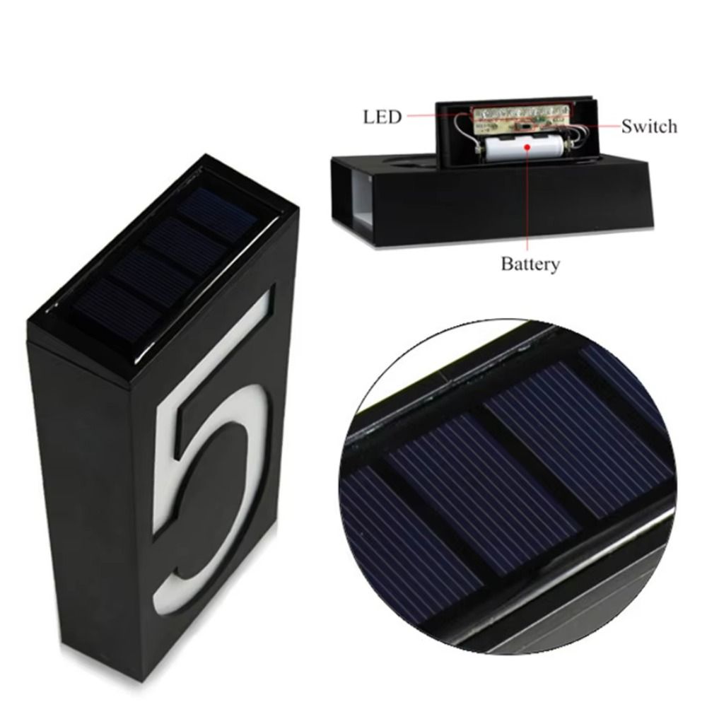 Outdoor Power Number - Lampu Nomor Rumah LED Tenaga Surya