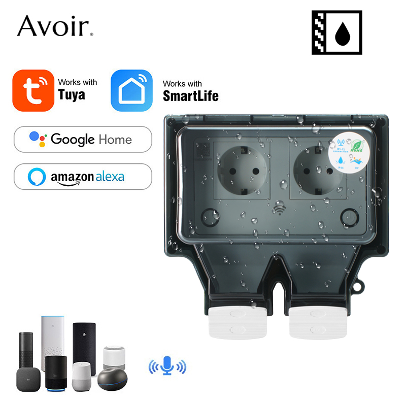 Outdoor Power Timer - Avoir Tuya Soket Listrik Dinding Ip66