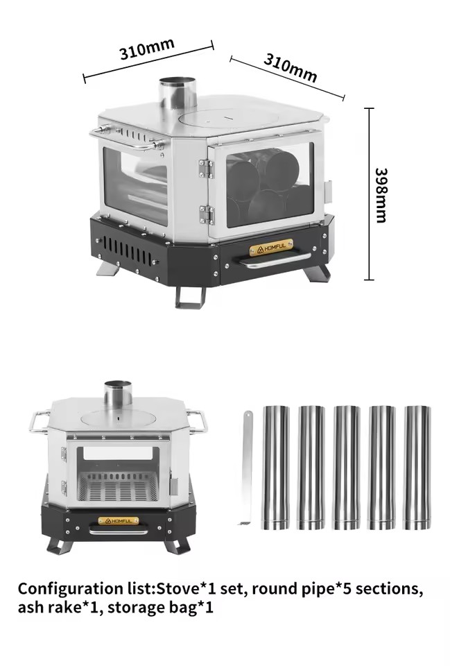Outdoor Kitchen Power Burner - Kompor Kayu Bakar Portabel HOMFUL, Pemanas