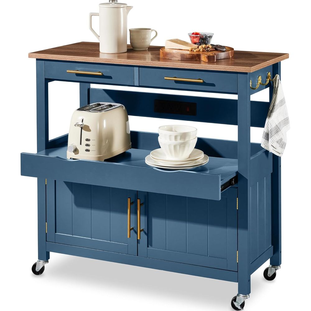 Outdoor Power Wheels - Troli Dapur Besar 36 inci, Kabinet