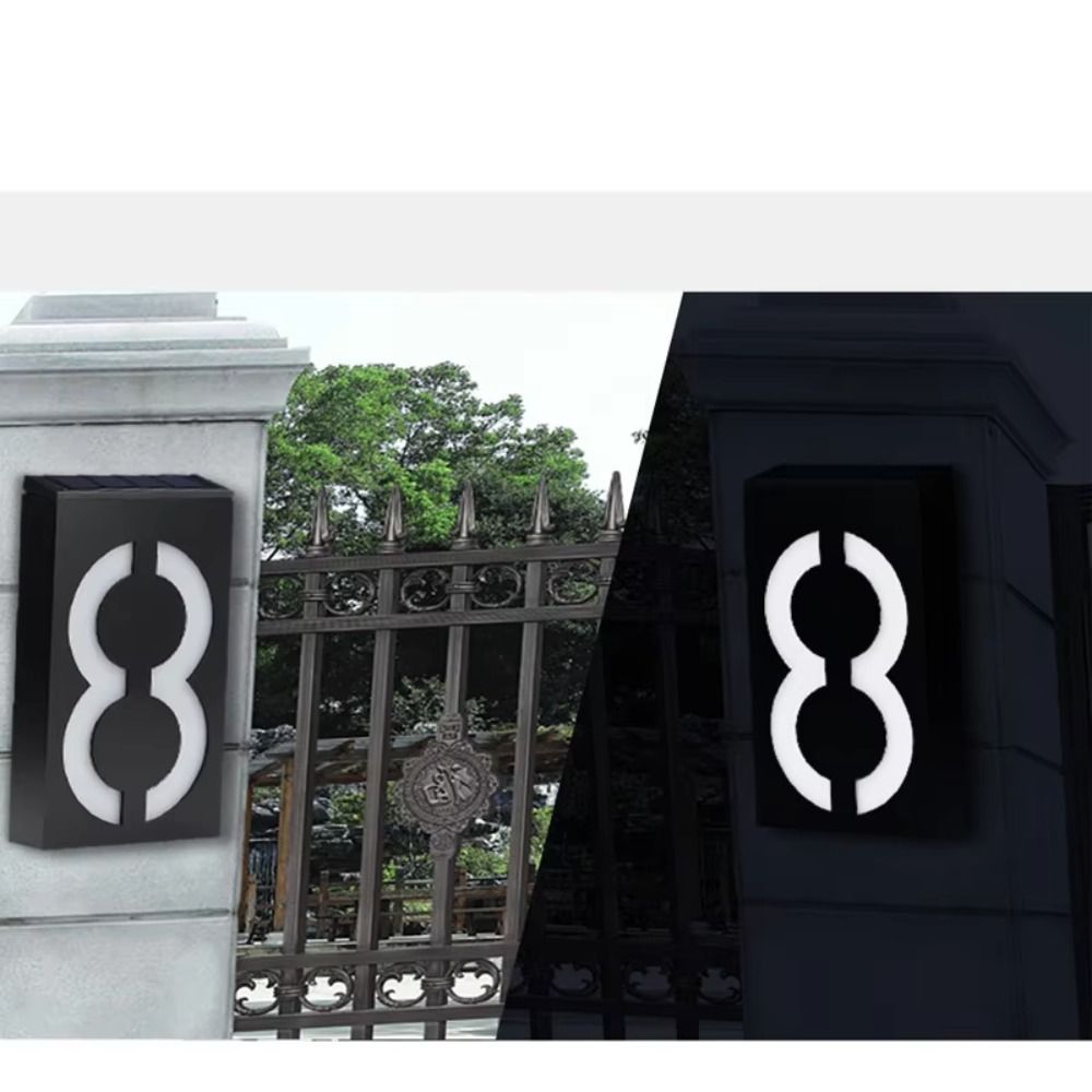 Outdoor Power Number - Lampu Nomor Rumah LED Tenaga Surya