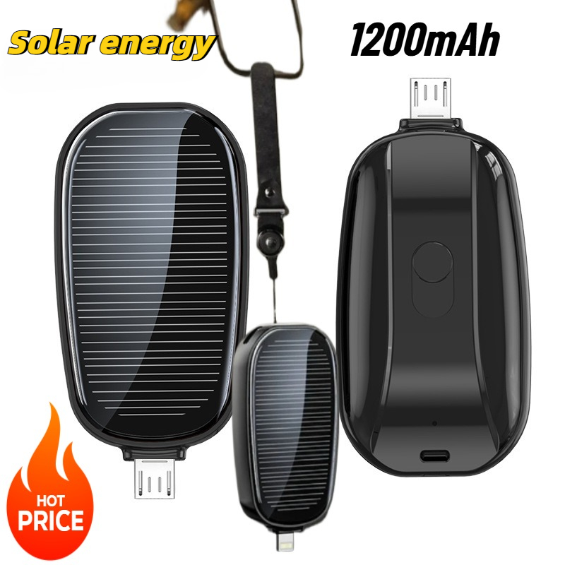 Outdoor Usb Power Adapter - Power Bank Mini Tenaga Surya 1200mAh