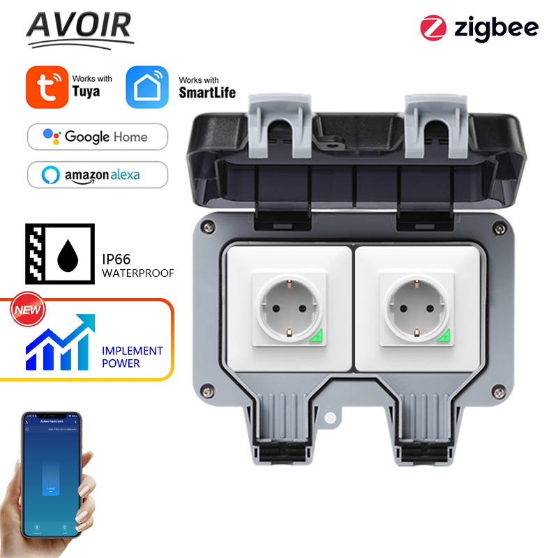 Outdoor Power Plus - Avoir Tuya Zigbee soket listrik IP66,