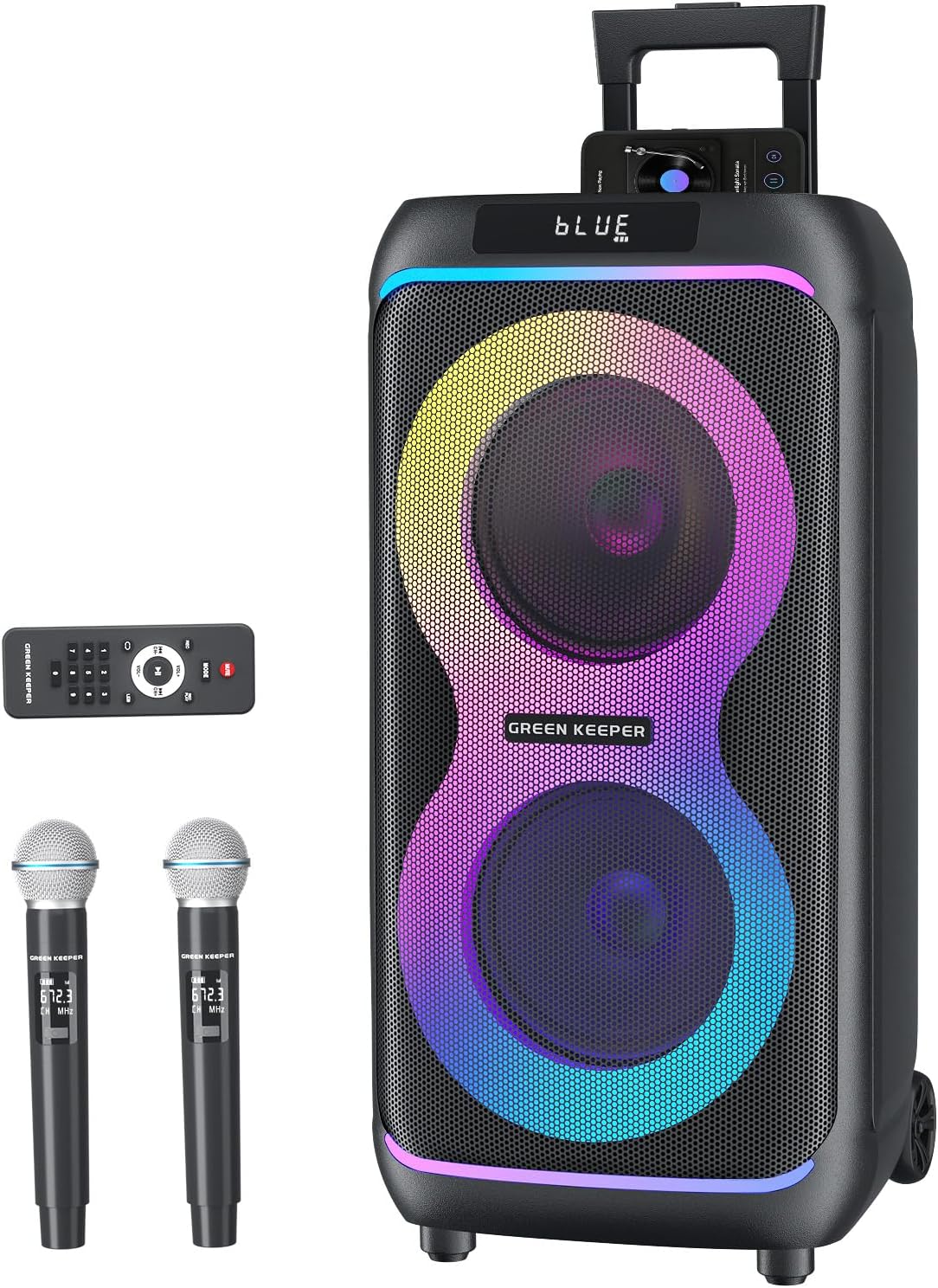 Outdoor Power Wheels - Speaker Pesta Bluetooth Portabel dengan Dua