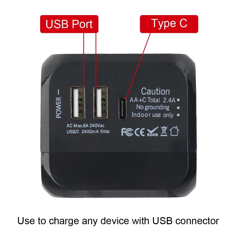 Adaptor Daya Perjalanan Univer - Outdoor Usb Power Adapter ulasan dan harga
