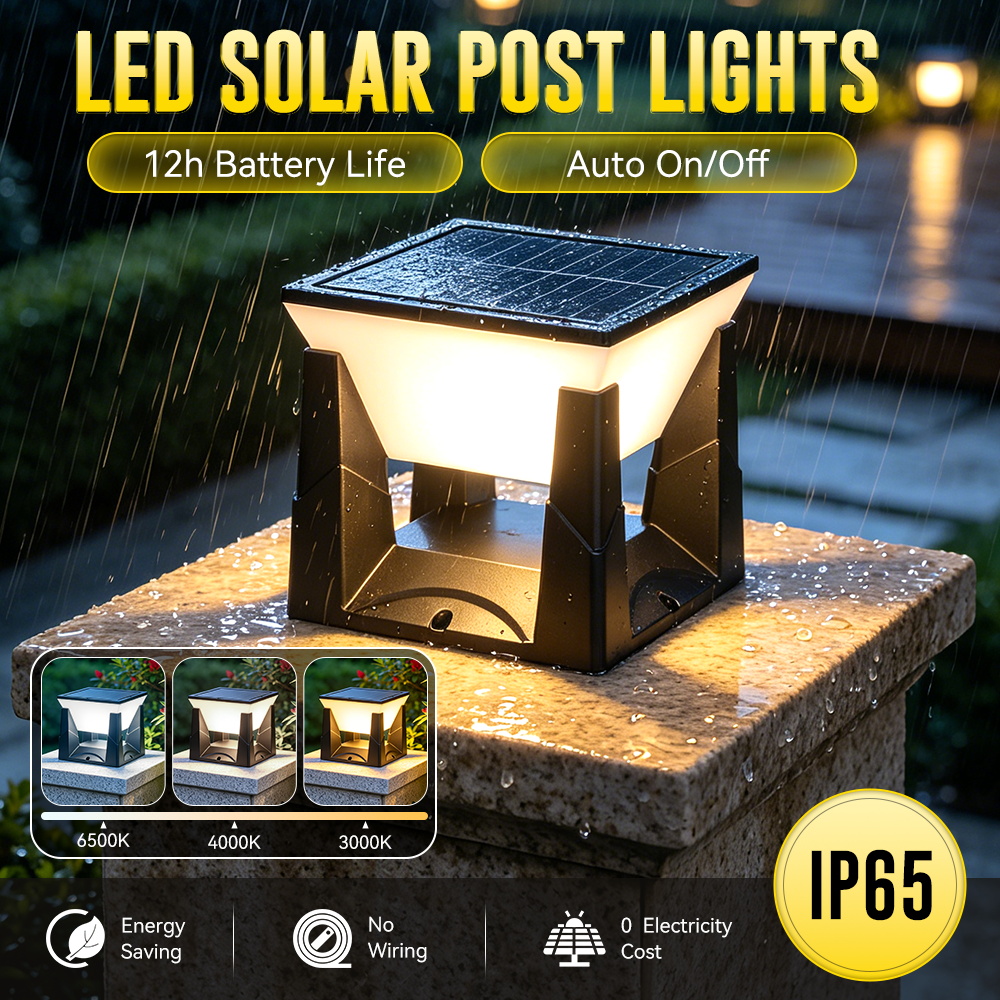 Lampu Tiang Tenaga Surya 3 War - Outdoor Power Post ulasan dan harga