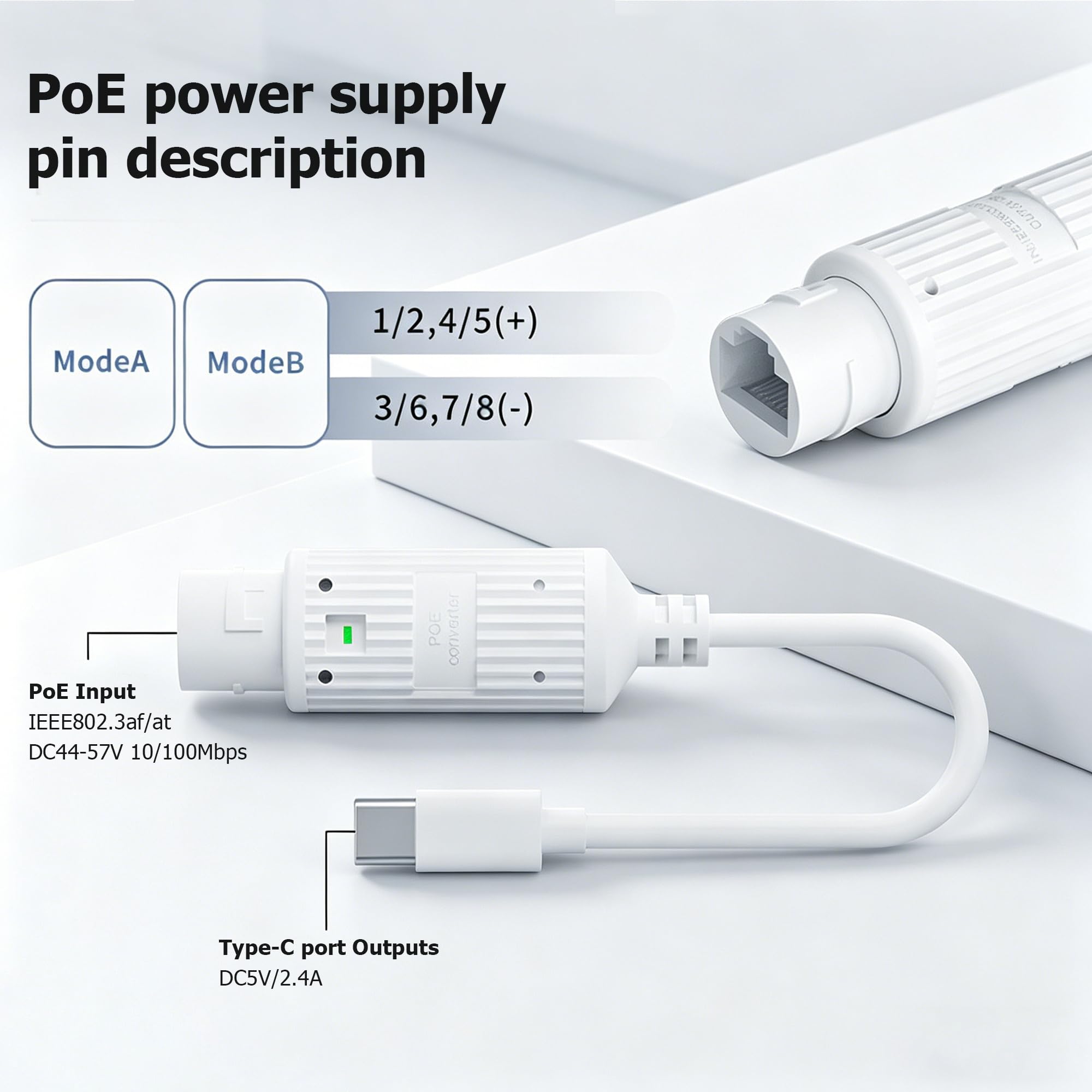 Konverter Daya POE ke USB-C RJ - Outdoor Usb Power Adapter ulasan dan harga