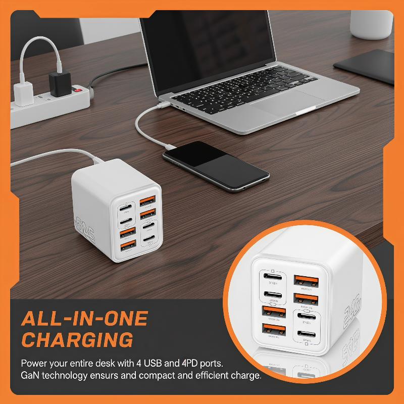 Pengisi Daya USB C GaN 240W 8  - Outdoor Usb Power Adapter ulasan dan harga
